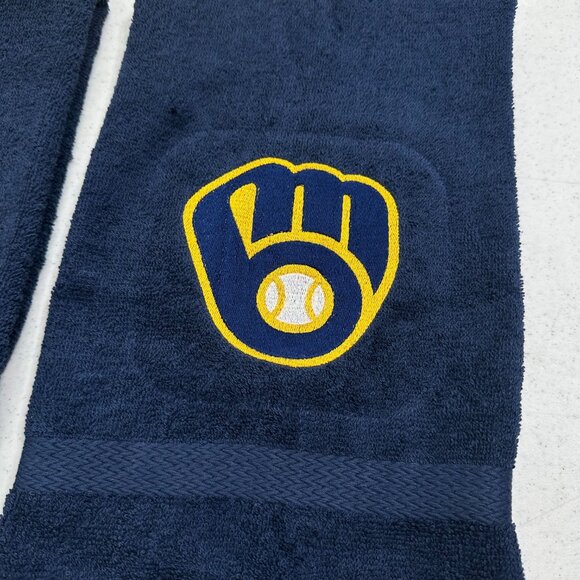 Milwaukee Brewers Towels Embroidered Hand Towel Set Bathroom Sports Baseball - Picture 4 of 4
